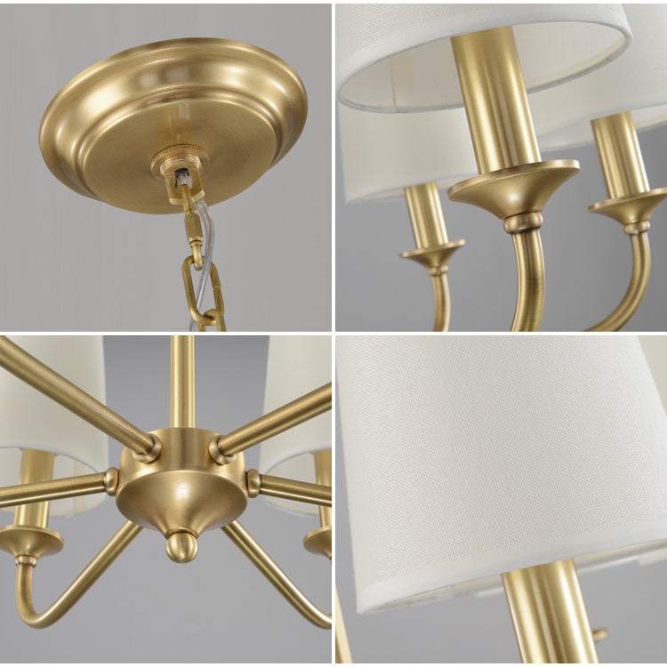 Gold Chandelier with Royal Shades