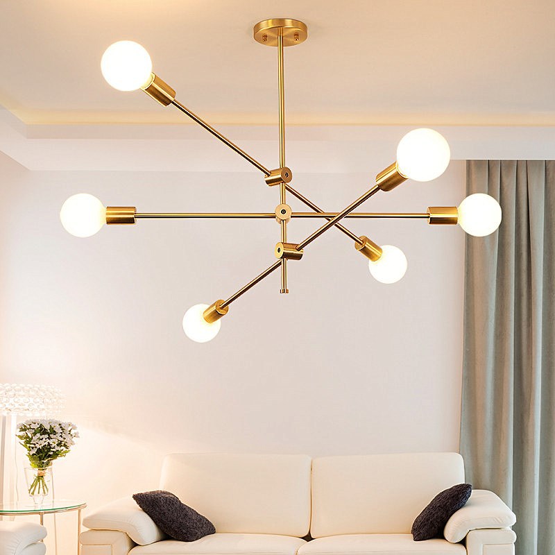 Gold Metal LED Design Pendant Light with Glass Balls