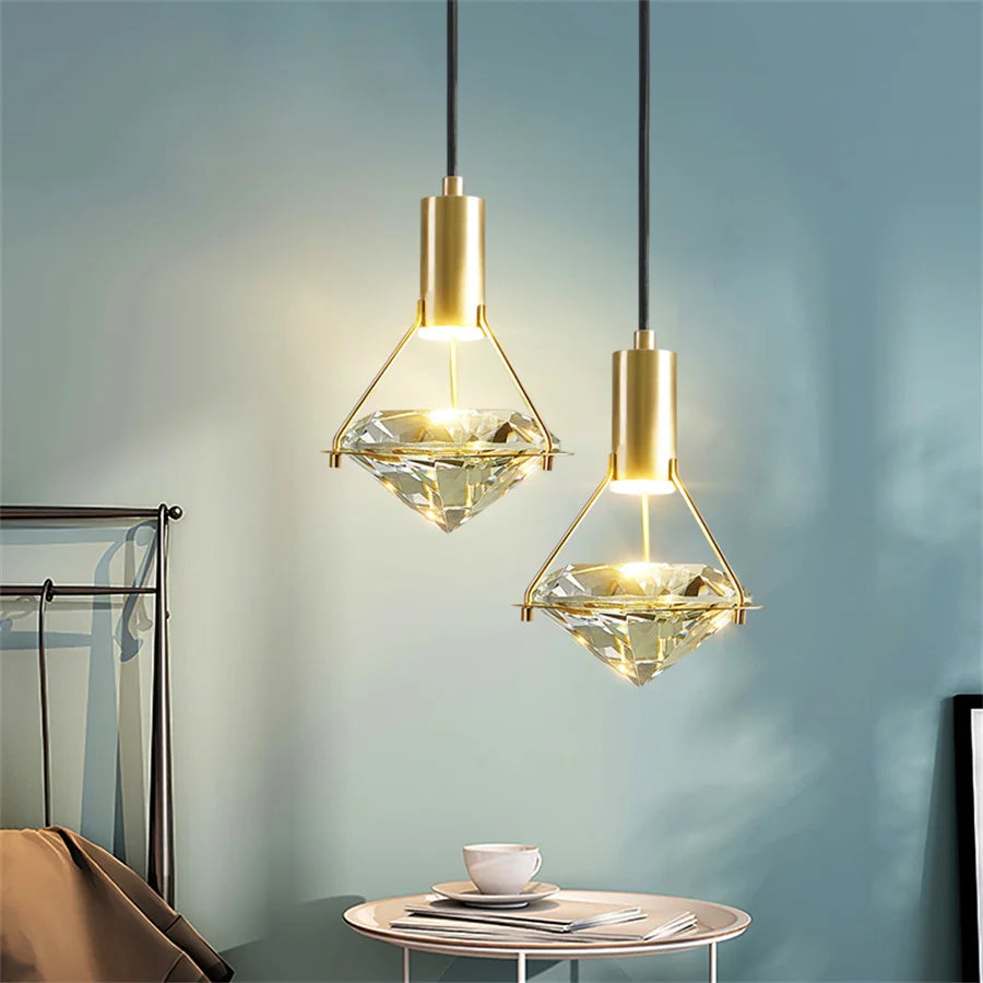 Thrisdar K9 Crystal Modern LED Pendant Light for Bedroom & Kitchen