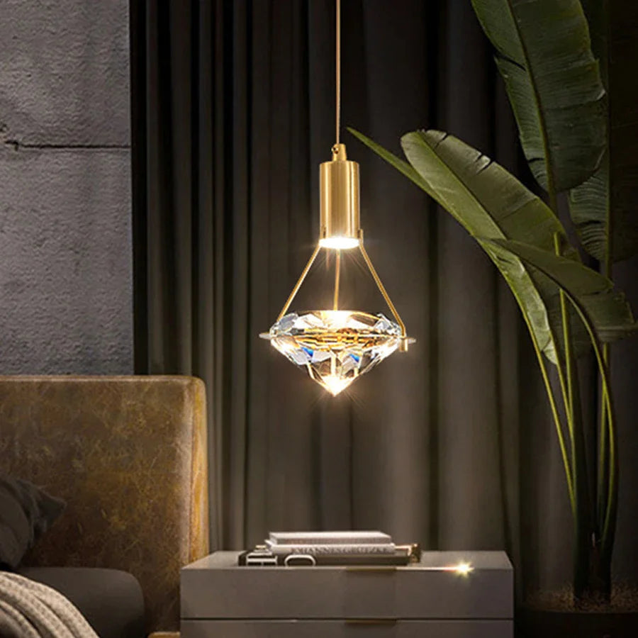 Thrisdar K9 Crystal Modern LED Pendant Light for Bedroom & Kitchen