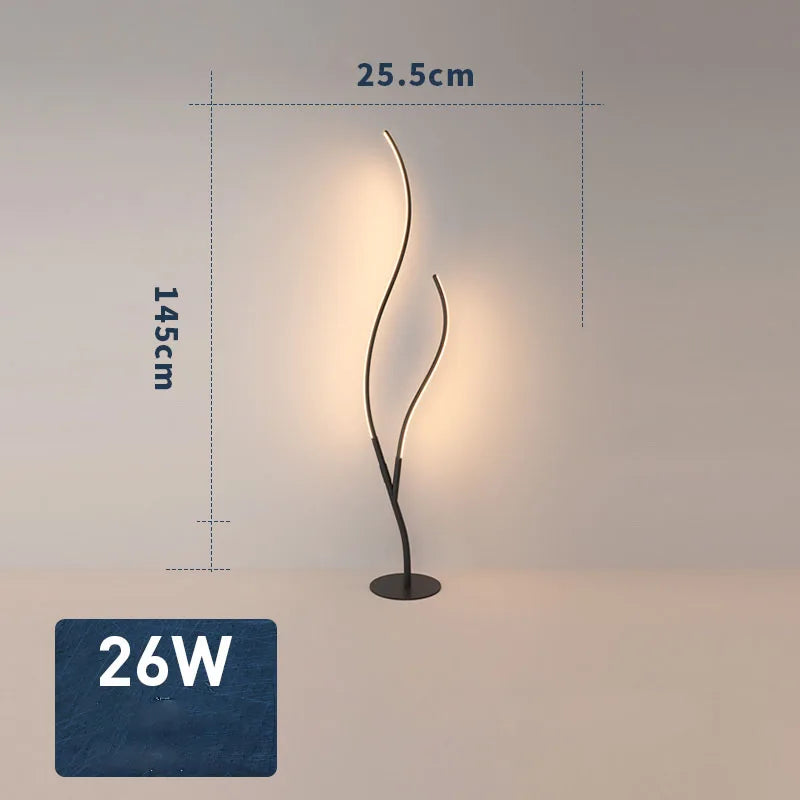 Modern LED Floor Lamp with Remote Control and Dimmable Brightness