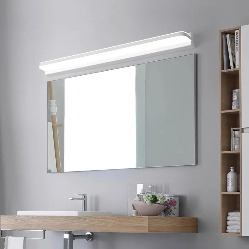 Modern LED Bathroom Mirror Light - Stainless Steel Sconces 42/62/72/120cm AC85-265V Black & White