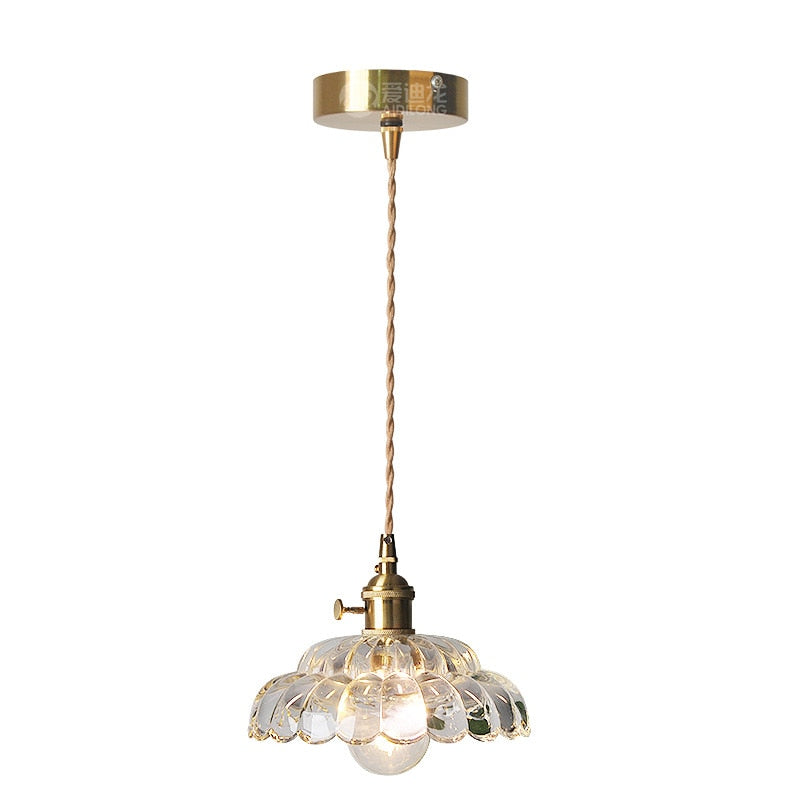 Retro Lodge Glass Shade Pendant Light