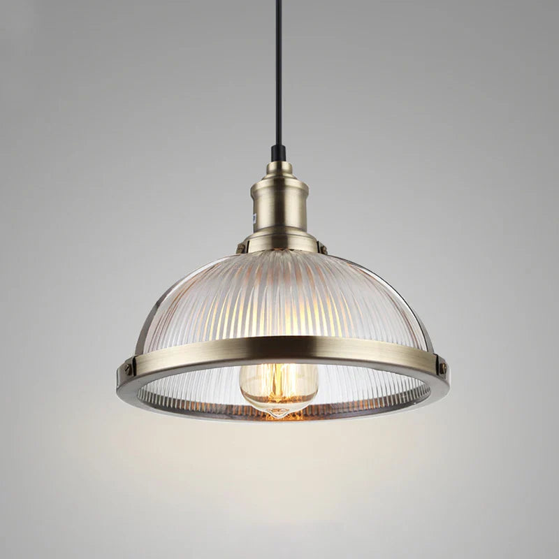 Vintage Glass Pendant Light Fixture - Loft Style LED Hanging Lamp for Dining Room & Office E27