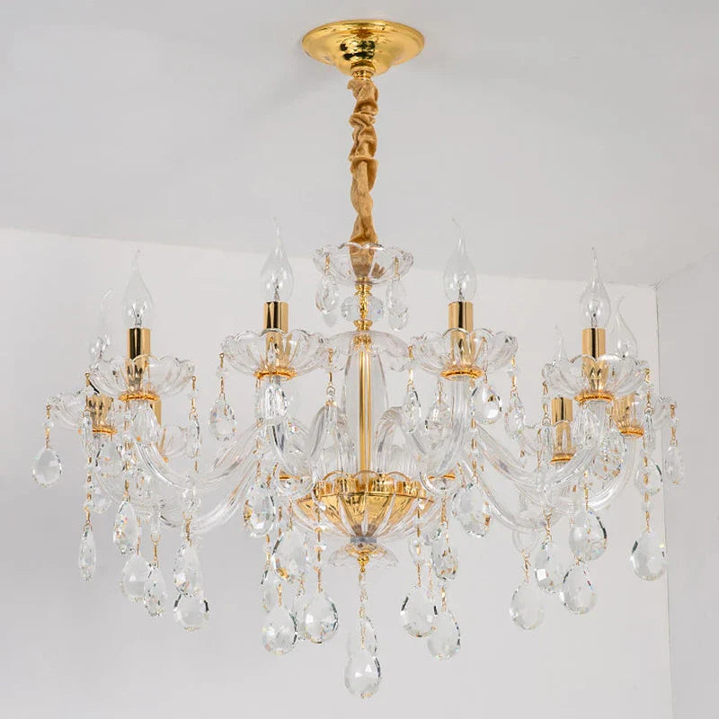 European Transparent Crystal Chandelier for Luxurious Lighting