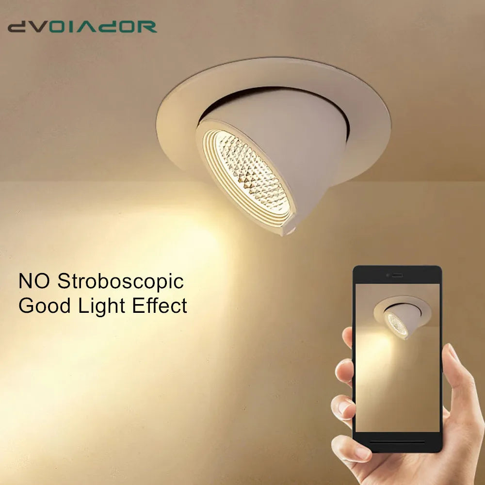 Adjustable 360° Dimmable LED Recessed Downlight for Dining & Living Room