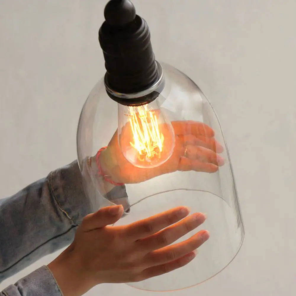 Vintage Edison Glass Pendant Light in Industrial Loft Style