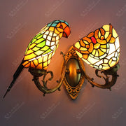 Creative Parrot Design Table Lamp with Tinted Glass