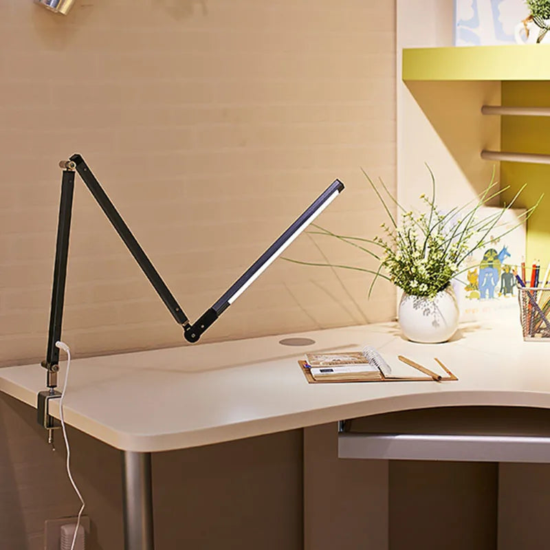 Creative LED Desk Lamp with Adjustable Arm and Dimming Feature