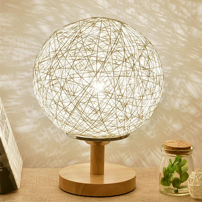 Vintage Wooden Desk Lamp with LED Eye Protection