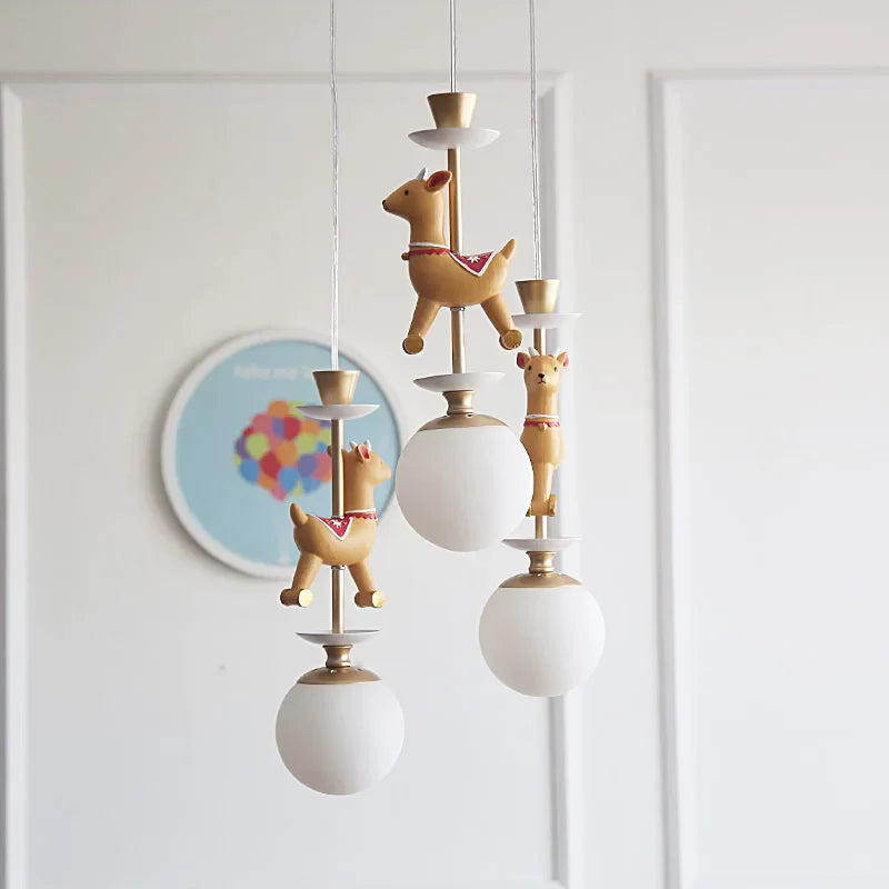Modern Wooden Hanging Bedside Lamp for Kids