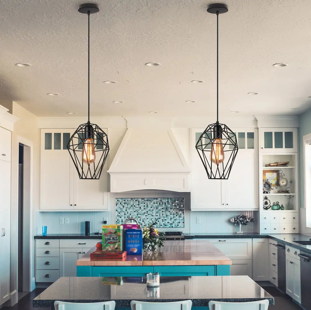 Modern Vintage Birdcage Diamond Pendant Light