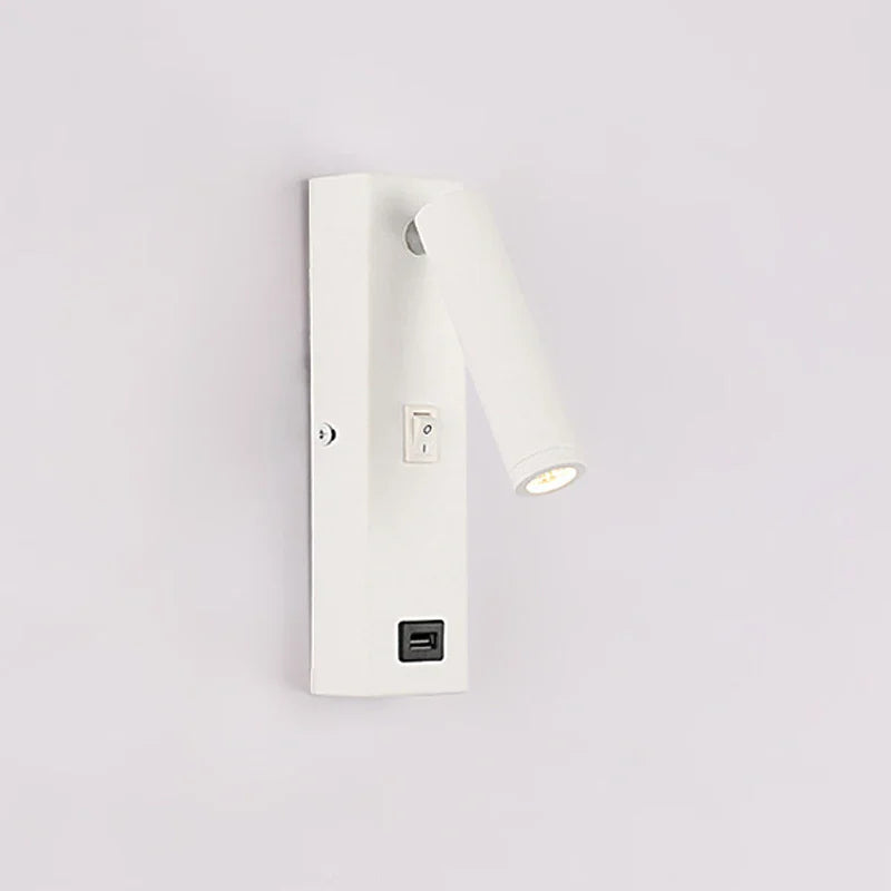Modern Rotating LED Spotlight with Metal Switch for Reading