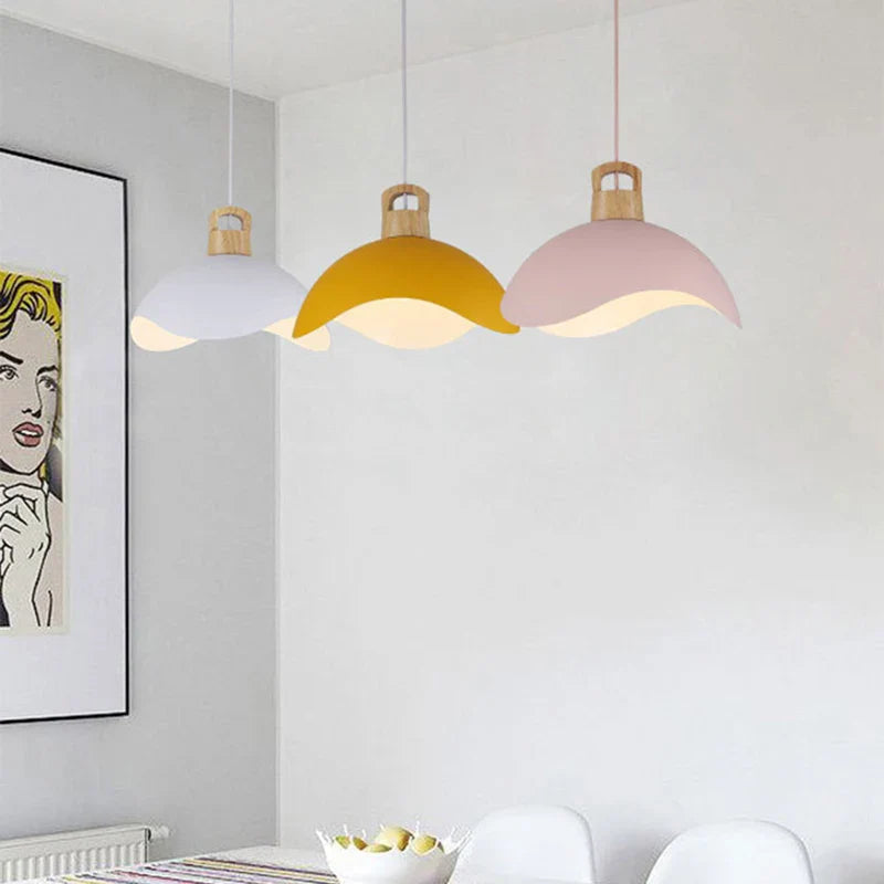 Modern Nordic Wood and Aluminum Pendant Light
