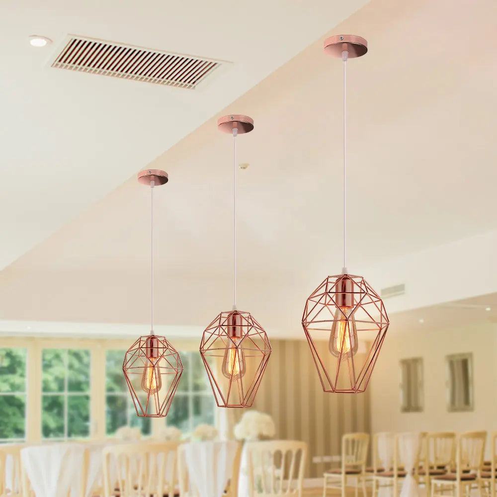 Modern Vintage Birdcage Diamond Pendant Light