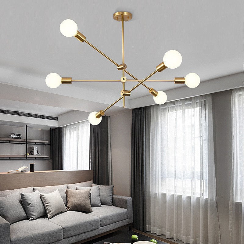 Gold Metal LED Design Pendant Light with Glass Balls