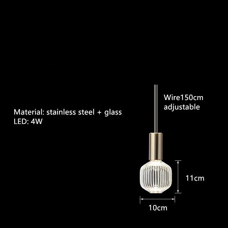Modern Clear Glass Pendant Light for Commercial and Private Spaces
