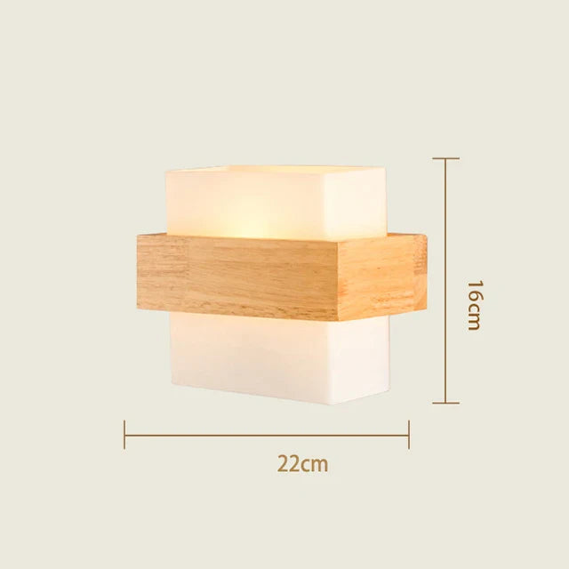 Nordic LED Wood and Glass Wall Sconce for Home Interior