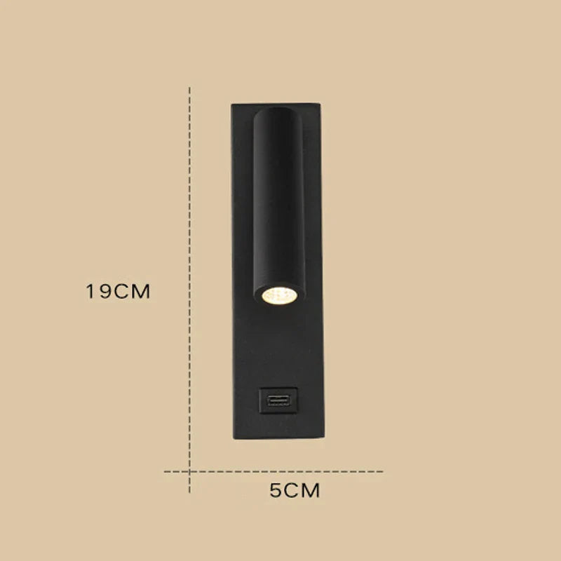 Modern Rotating LED Spotlight with Metal Switch for Reading