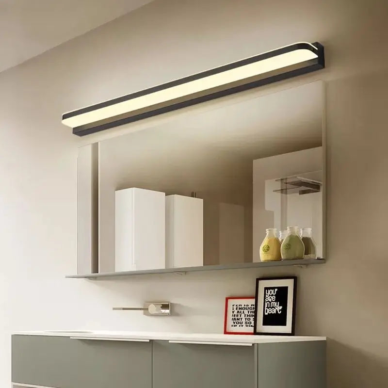 Modern LED Bathroom Mirror Light - Stainless Steel Sconces 42/62/72/120cm AC85-265V Black & White