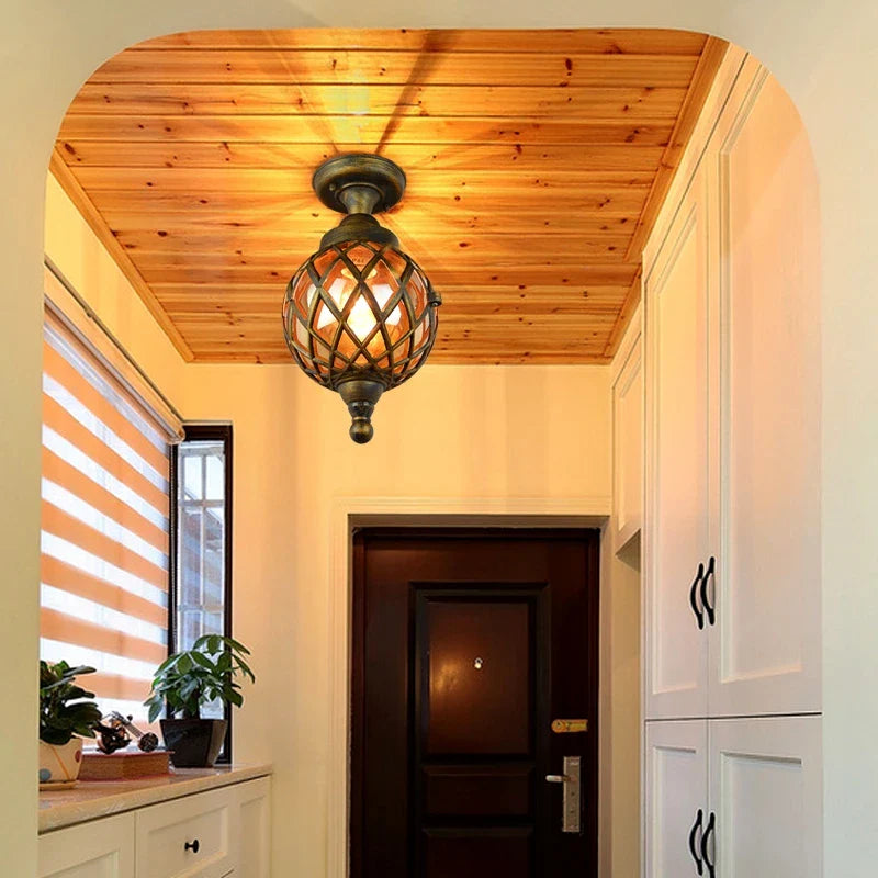 Waterproof Retro Outdoor Ceiling Light - European American Style for Outdoor Spaces