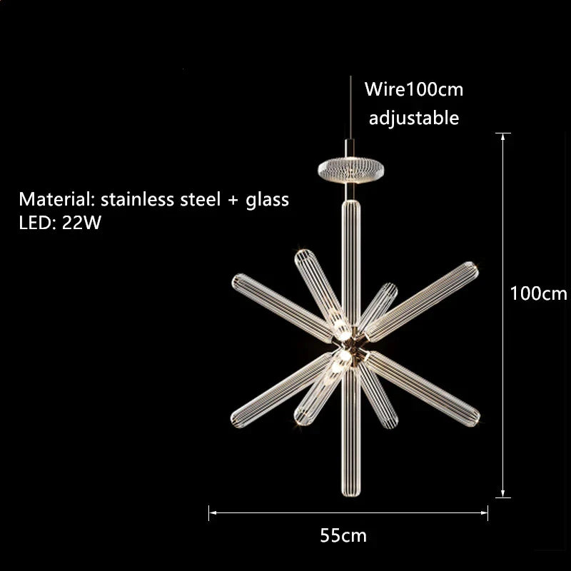 Modern Clear Glass Pendant Light for Commercial and Private Spaces