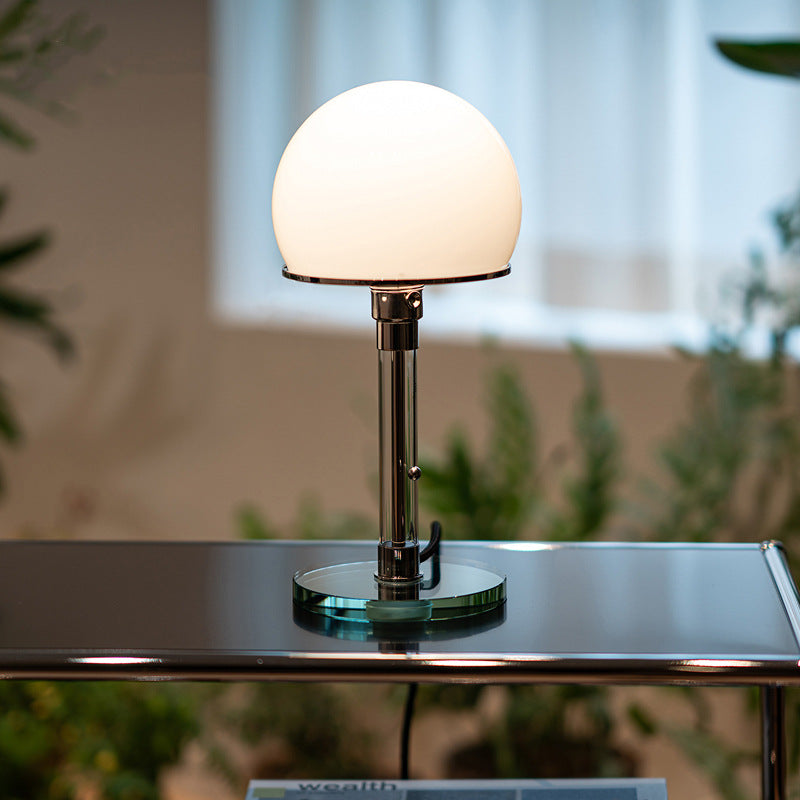 lampe de bureau design led en acier inoxydable wilhelm wagenfeld bauhaus