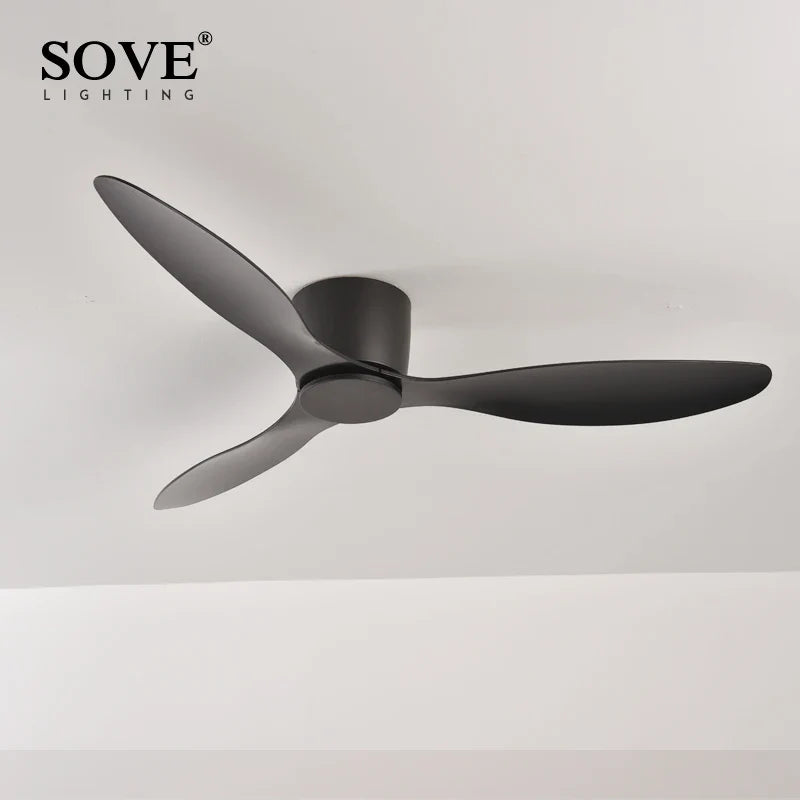 Modern Low-Profile 30W DC Ceiling Fan with Remote Control