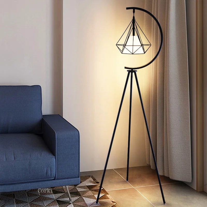 Elegant Nordic Design Modern LED Floor Lamp in Wrought Iron