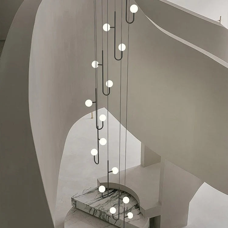 Modern Luxury Spiral Staircase LED Ceiling Chandelier