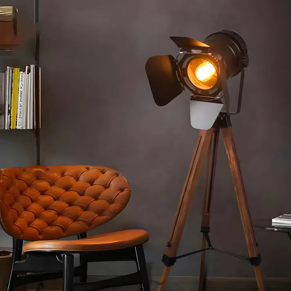 Rustic Vintage Industrial Floor Lamp for Living Room & Office