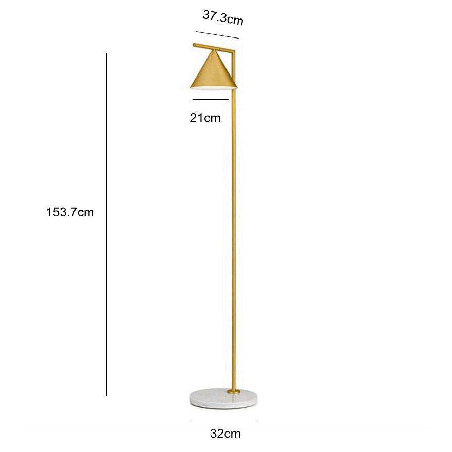 Nordic Design LED Floor Lamp with Marble Base (Black or Gold)