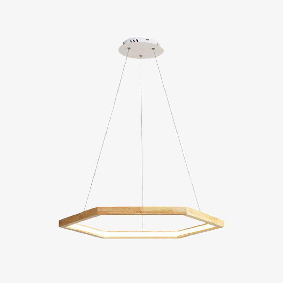 Hexagonal Wood LED Pendant Light