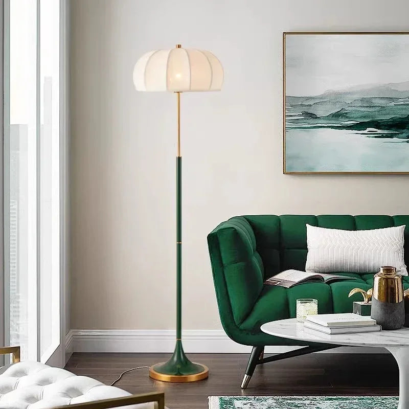 Nordic Retro Fabric Floor Lamp with LED Light