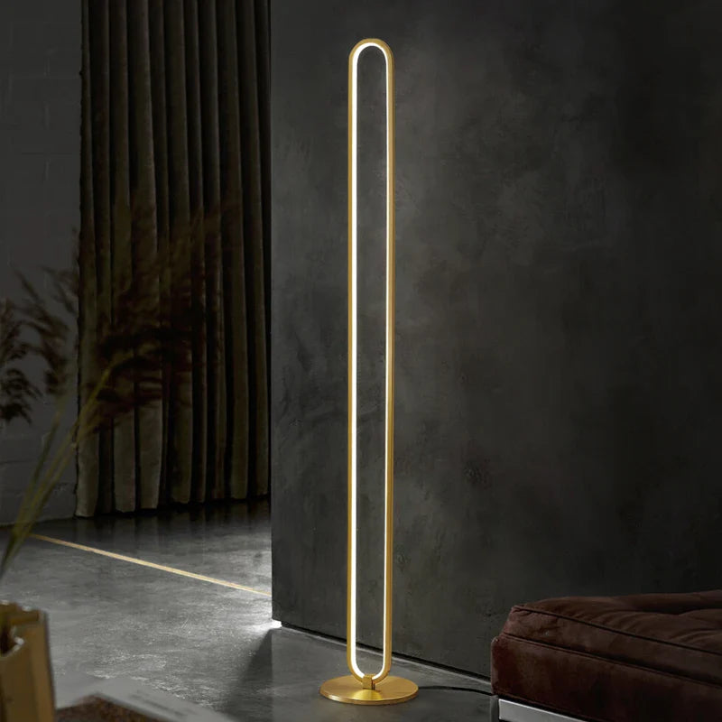 Minimalist Copper LED Floor Lamp for Nordic Home Decor