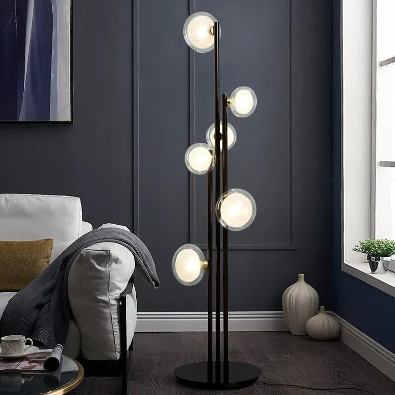 Vintage Glass Floor Lamp for Minimalist Nordic Decor