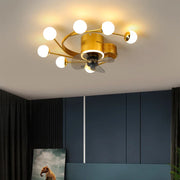 Industrial Ceiling Fan with LED Glass Light