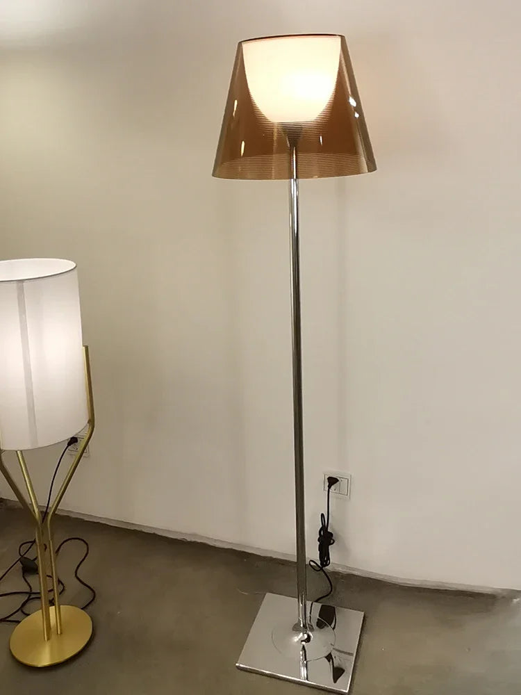 Modern Stainless Steel Floor Lamp with LED Acrylic Shade