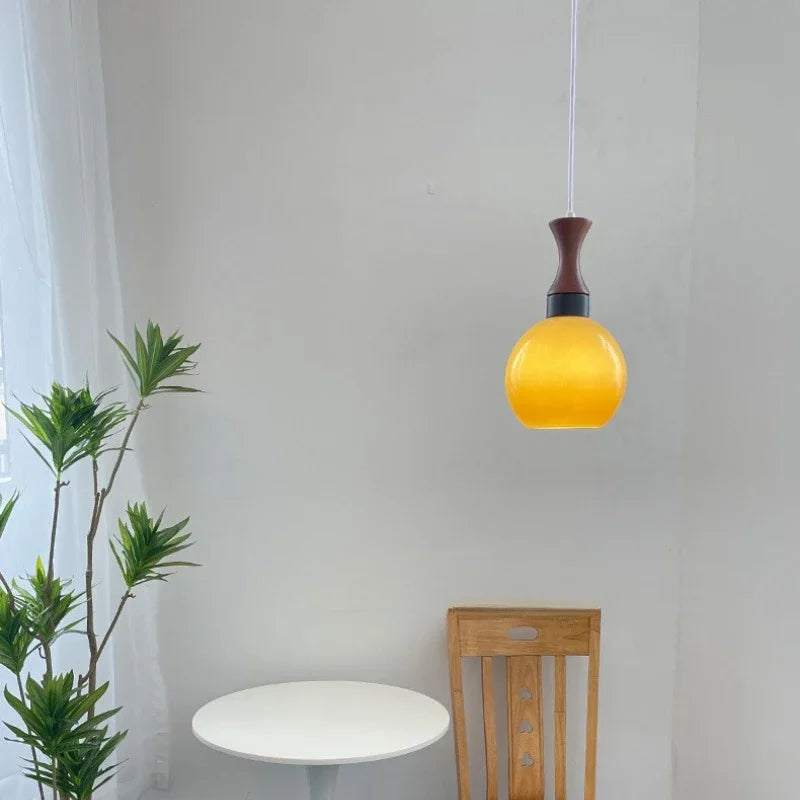 Retro Japanese Medieval Bauhaus Glass Pendant Light for Living Room, Bedroom, Office, Bar