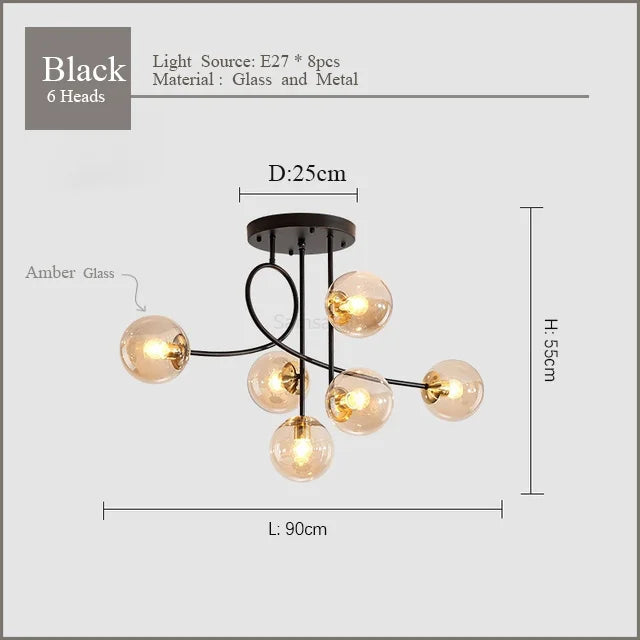 Modern Minimalist Nordic Gold LED Magic Bean Pendant Light