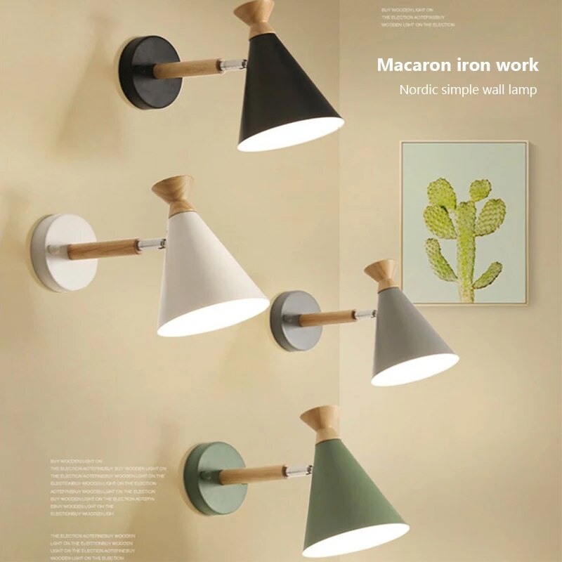 Nordic Solid Wood Wall Sconce