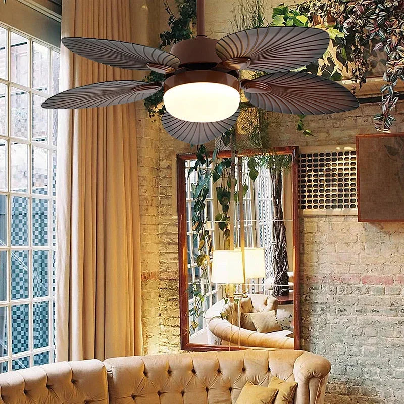 Industrial Ceiling Fan with Vintage Japanese Lamp