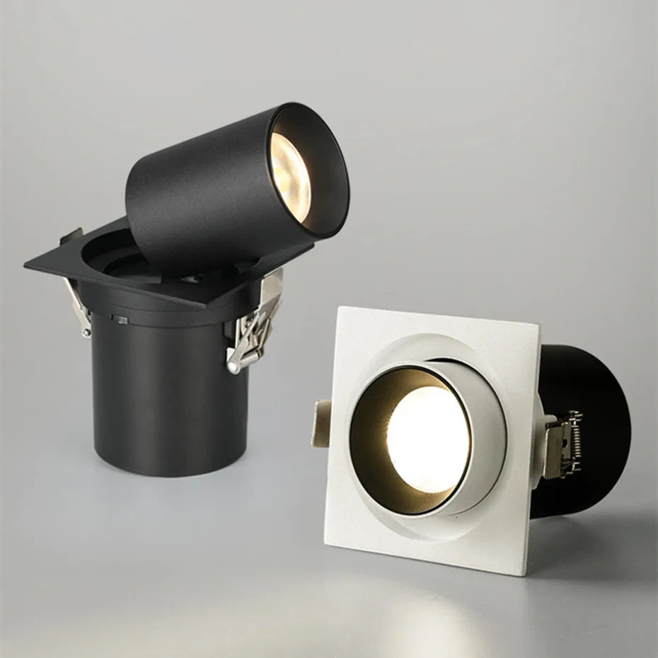 Adjustable Square LED Recessed Spotlight with Flexible Rotation for Home