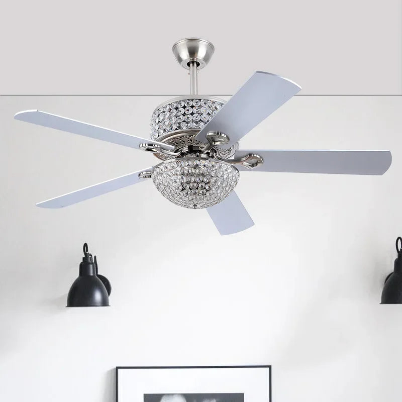 Crystal Ceiling Fan with Remote Control and Lights