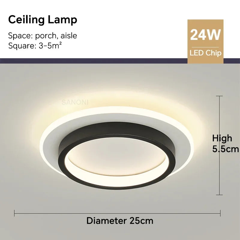 Modern LED Indoor Ceiling Light for Hallways, Stairs, and More
