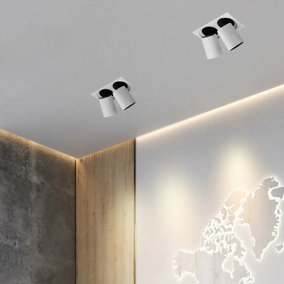 Adjustable Square LED Recessed Spotlight with Flexible Rotation for Home