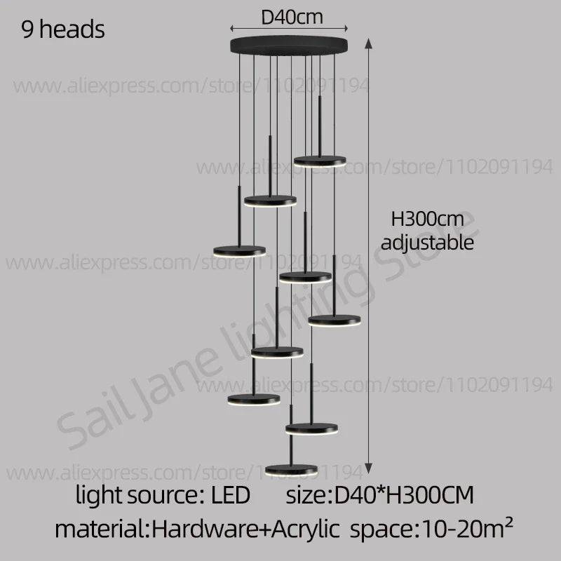 Modern Nordic Design LED Circular Pendant Light