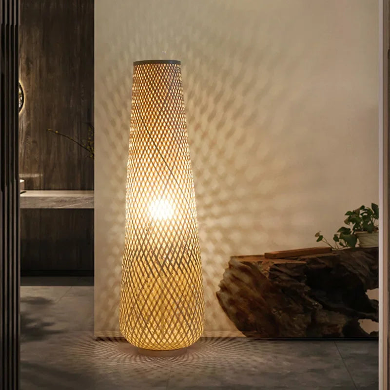 Zen Japanese Bamboo Floor Lamp for Indoor Decor