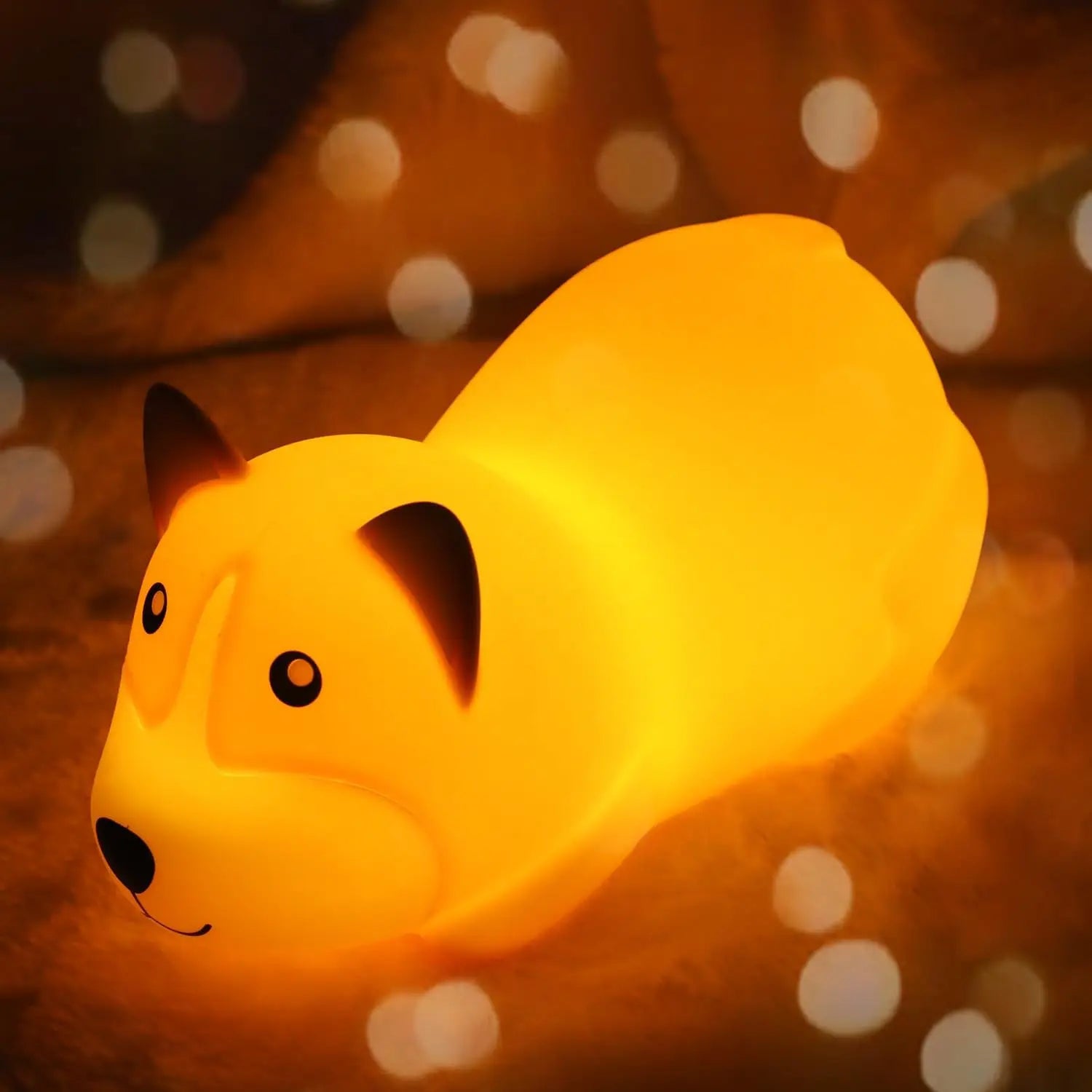 Touch Sensor LED Night Light - Cute Silicone Dog for Kids