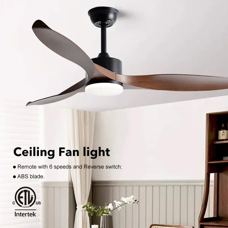 Modern LED Ceiling Fan with Remote Control and Light